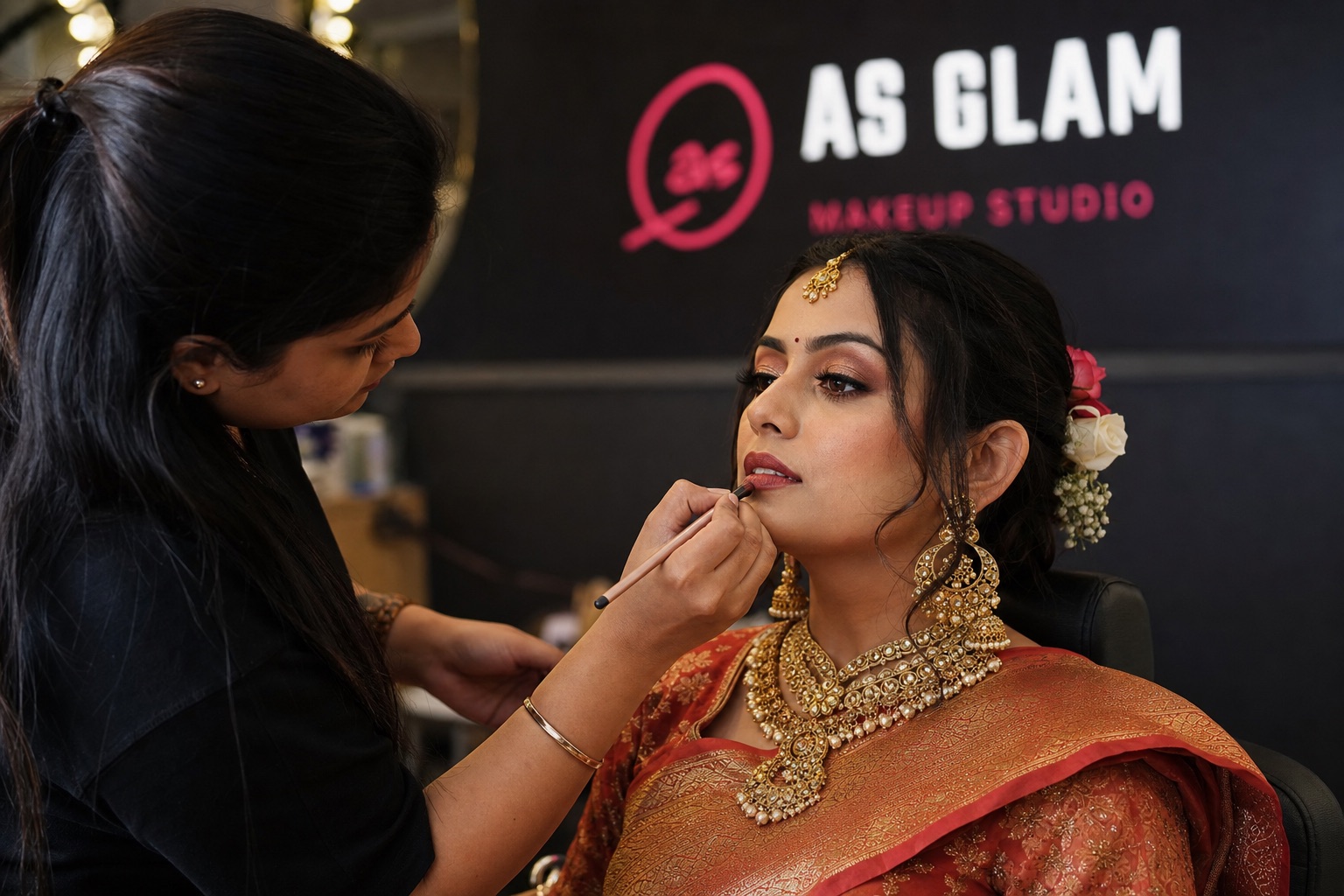 Bridal 06 professional bridal & wedding makeup look photographed at AS Glam Makeup Studio in Lucknow