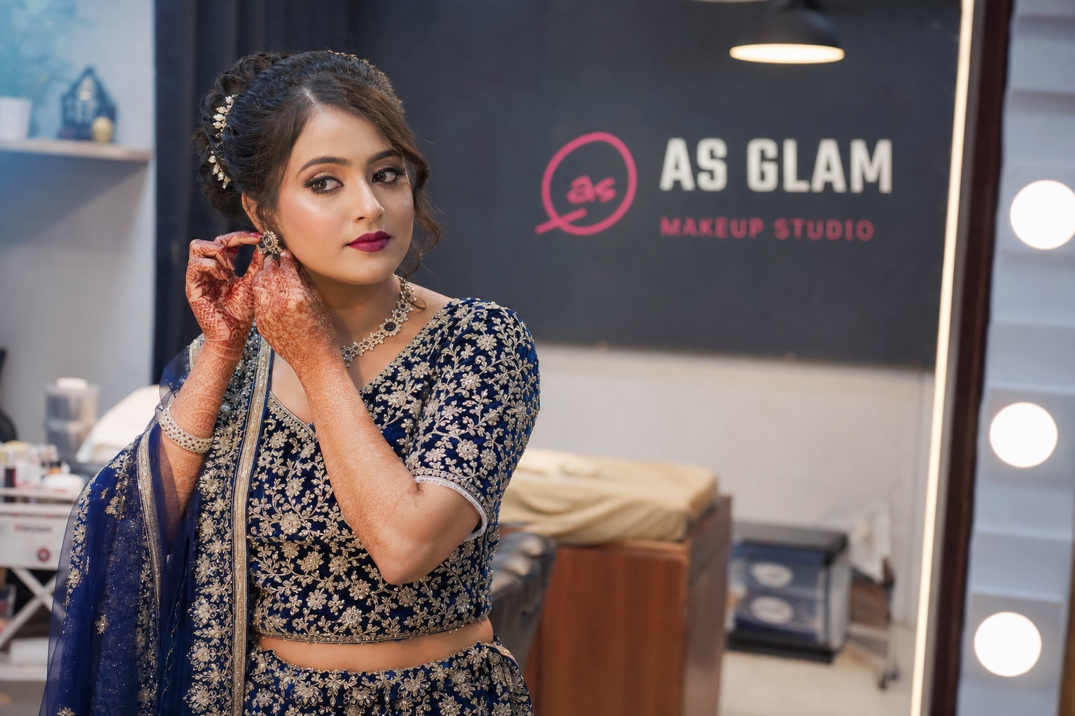 Bridal 08 professional bridal & wedding makeup look photographed at AS Glam Makeup Studio in Lucknow