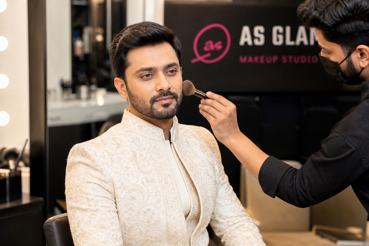 Groom 01 professional groom services look photographed at AS Glam Makeup Studio in Lucknow