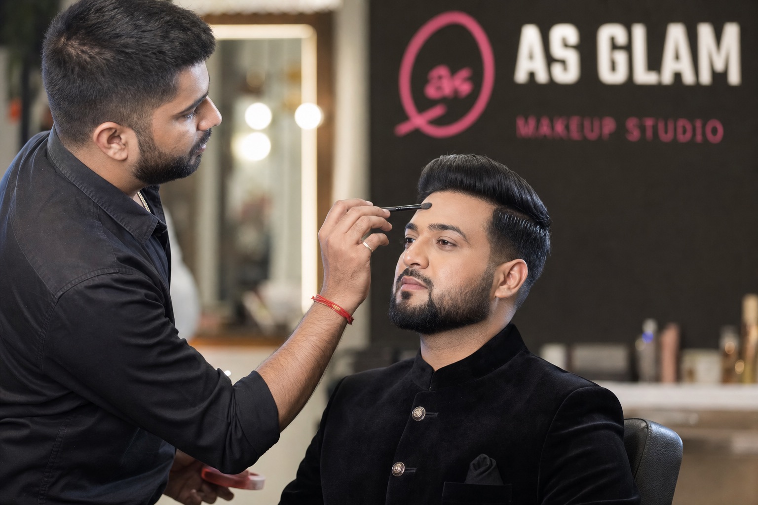 Groom 02 professional groom services look photographed at AS Glam Makeup Studio in Lucknow