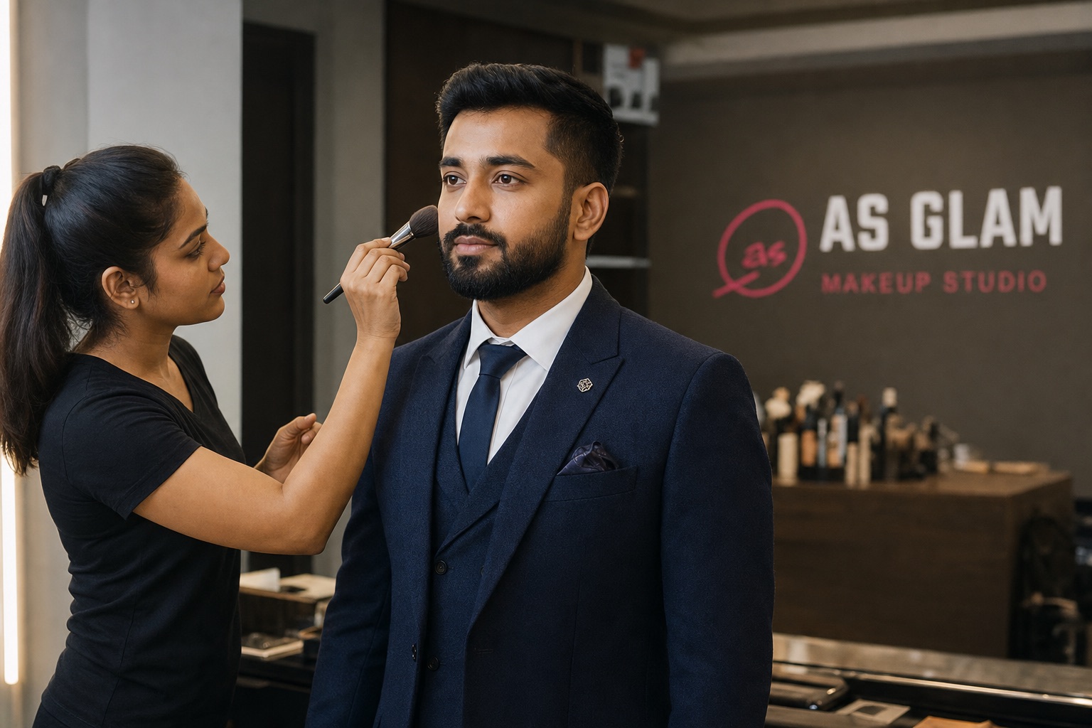 Groom 03 professional groom services look photographed at AS Glam Makeup Studio in Lucknow
