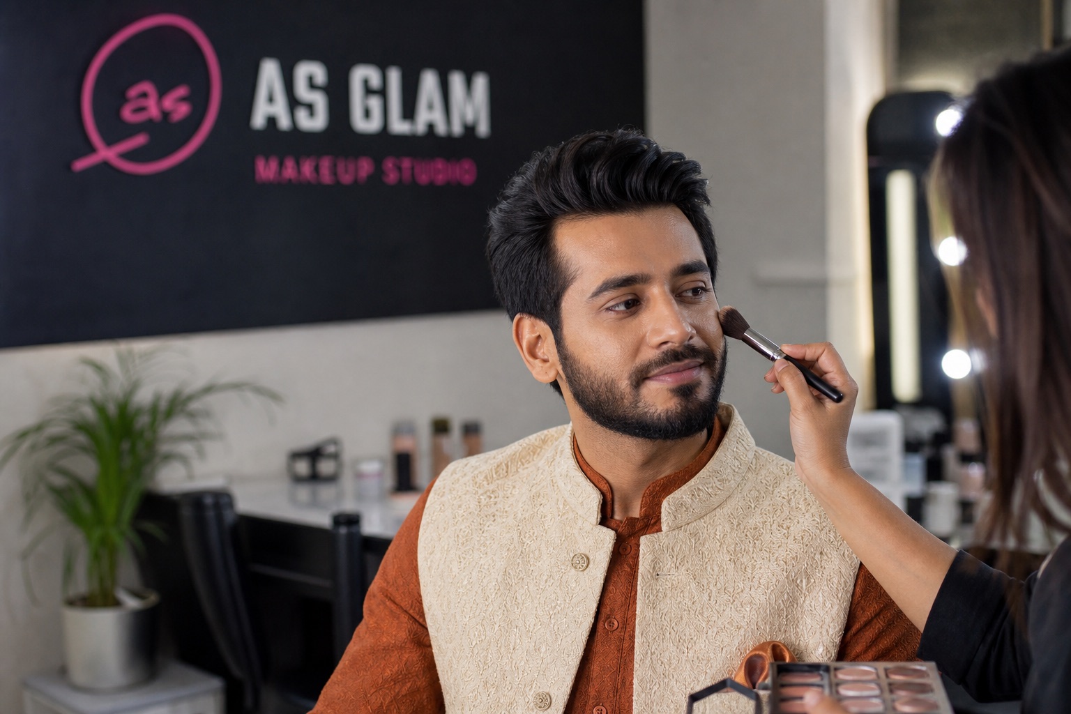 Groom 04 professional groom services look photographed at AS Glam Makeup Studio in Lucknow