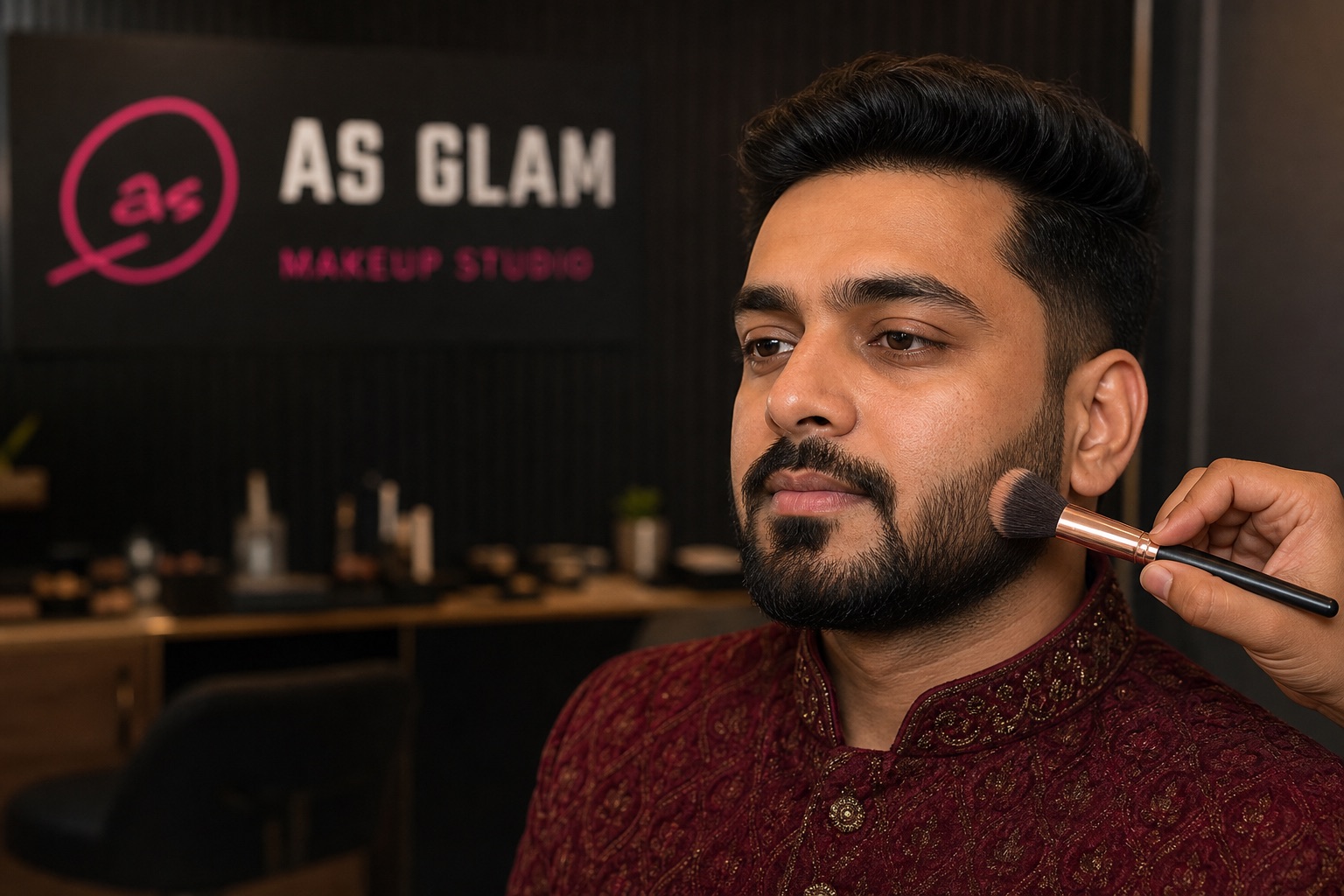 Groom 05 professional groom services look photographed at AS Glam Makeup Studio in Lucknow