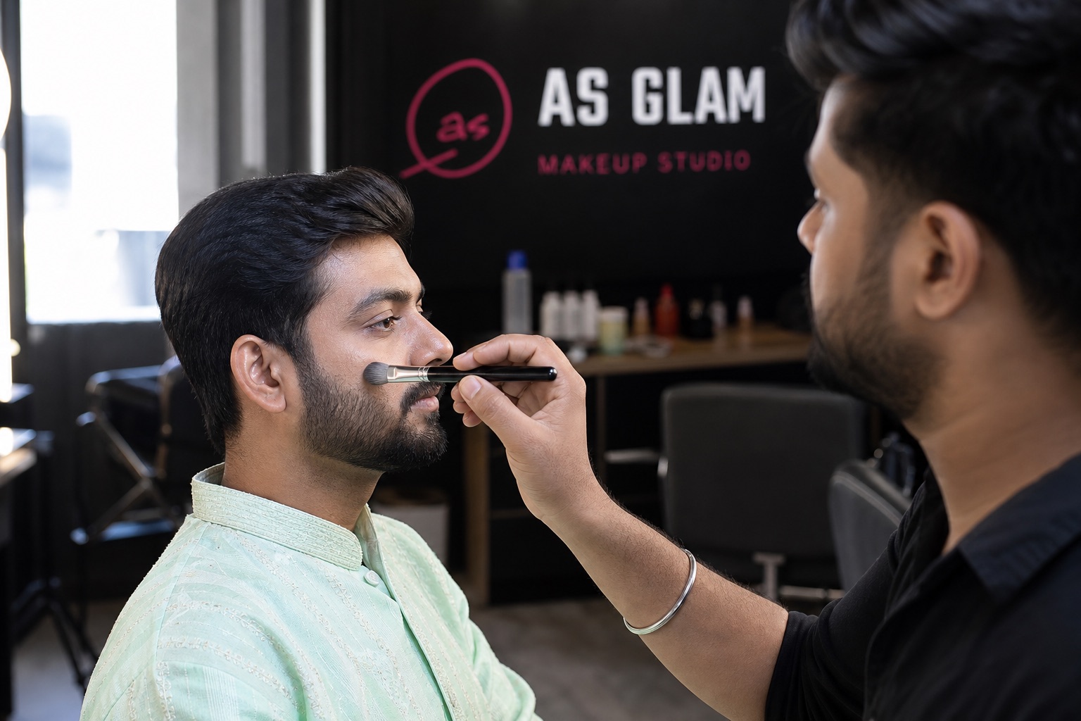 Groom 07 professional groom services look photographed at AS Glam Makeup Studio in Lucknow