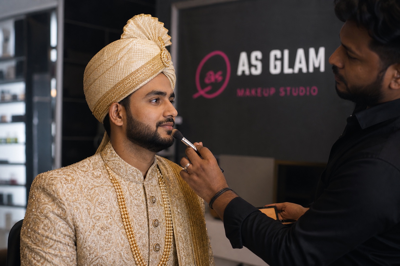 Groom 09 professional groom services look photographed at AS Glam Makeup Studio in Lucknow