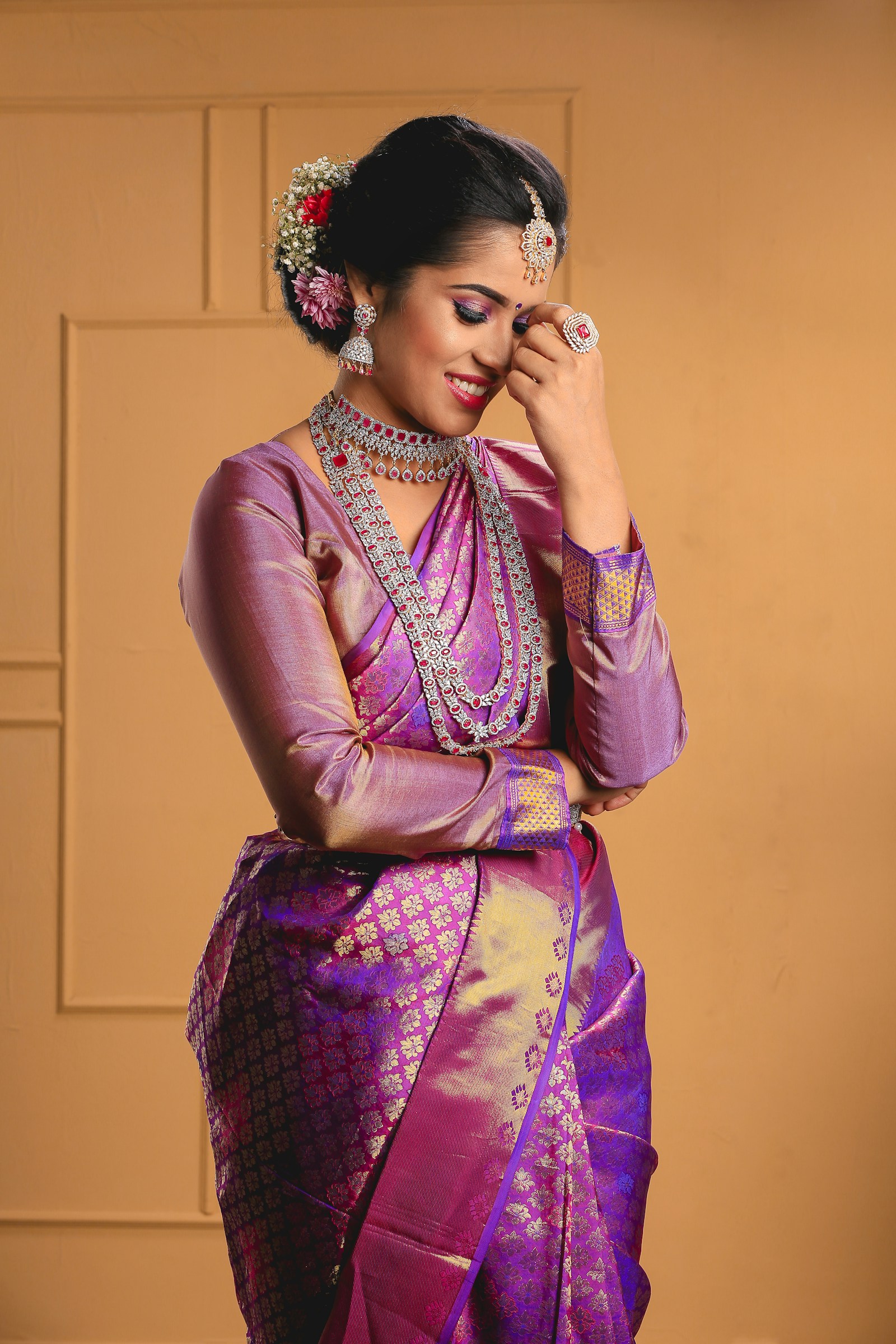Indian bridal makeup inspiration in warm light