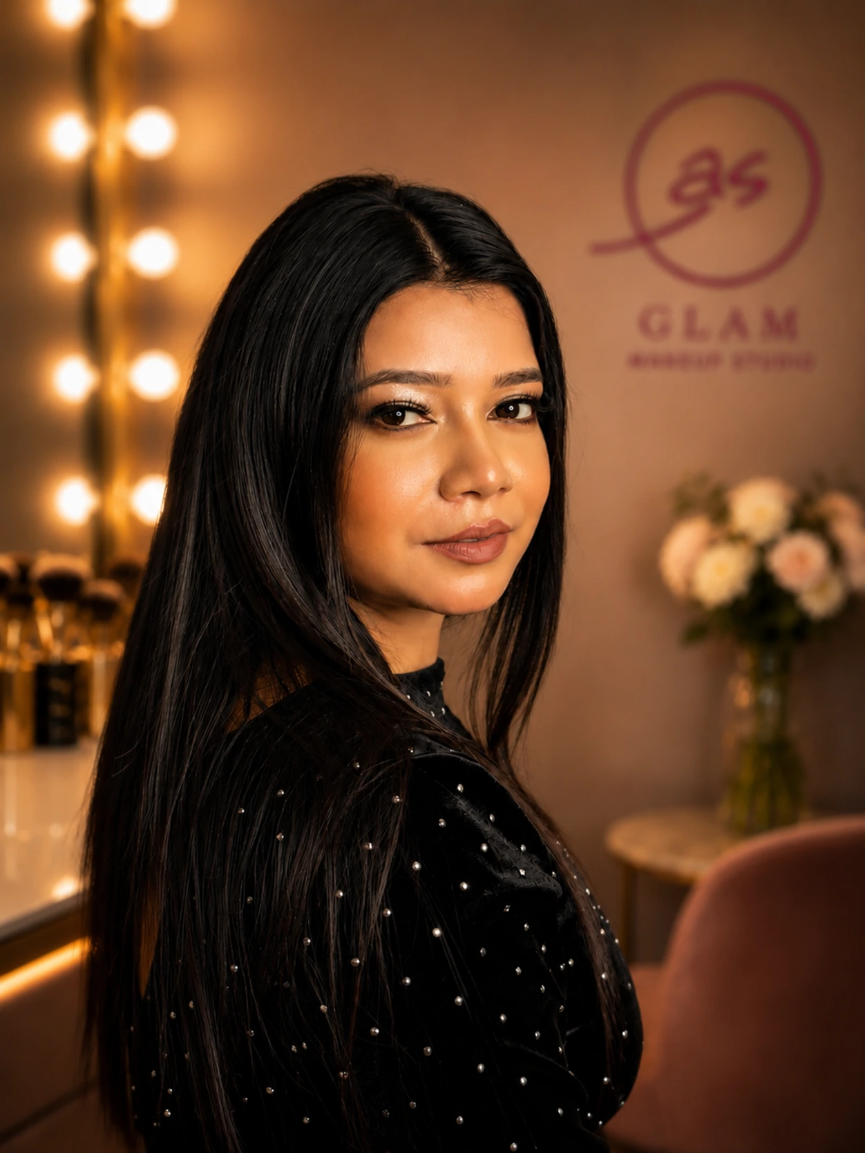 Party makeup look with a soft-glam finish by AS Glam Makeup Studio in Lucknow